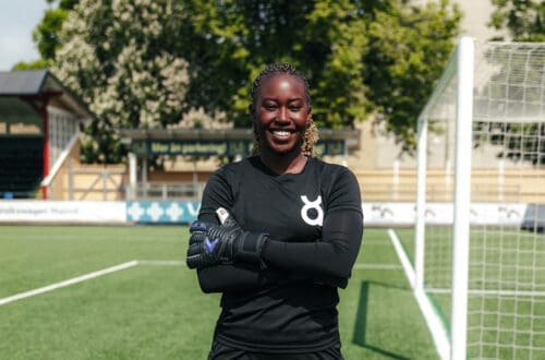 Bild på Angel Mukasa, ambassadör på Målvaktens.se.