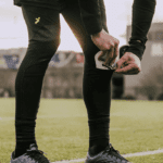 Närbild på BodyShield Turf Burn Leggings.